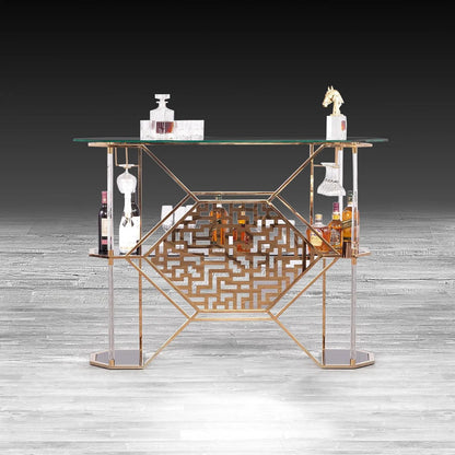 Varossi Bar Table | Rose Gold Frame