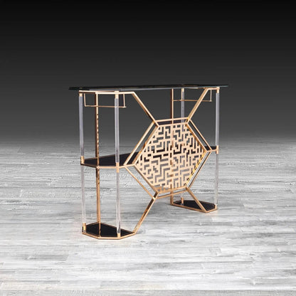 Varossi Bar Table | Rose Gold Frame