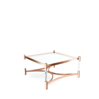 Varossi Square Rose Gold Polished Stainless Steel Base Coffee Table RG