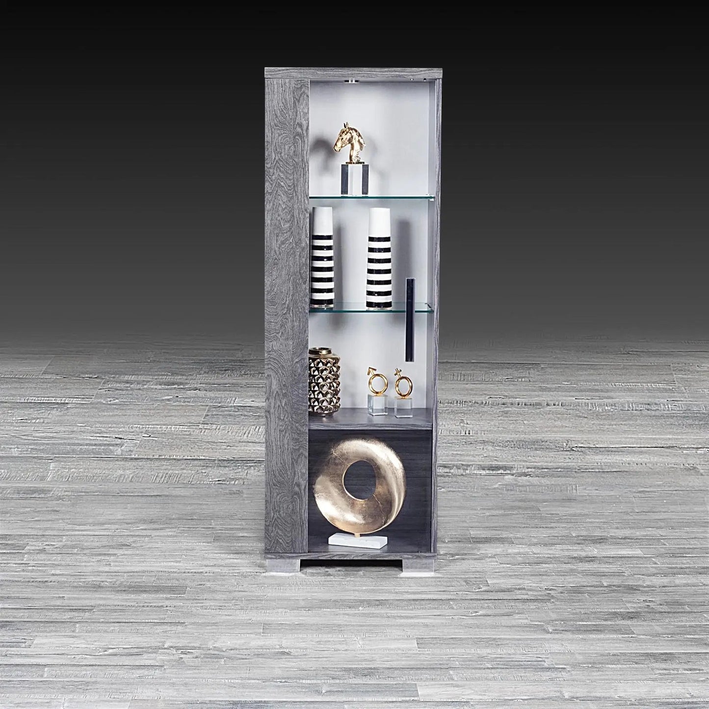 Ventura Single-Door Curio Cabinet | Gray Birch