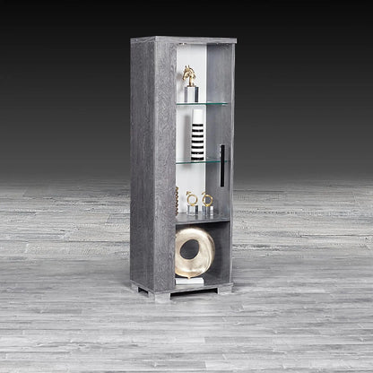 Ventura Single-Door Curio Cabinet | Gray Birch