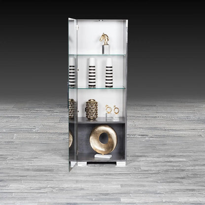 Ventura Single-Door Curio Cabinet | Gray Birch