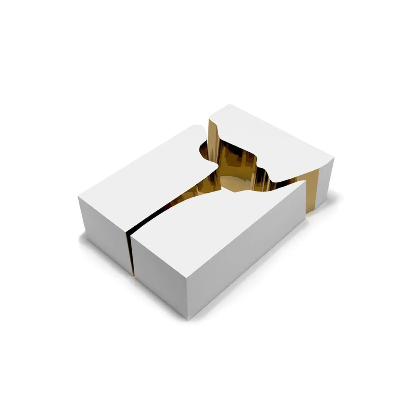 Vivaldi Rectangular Gold White Stylish Coffee Table