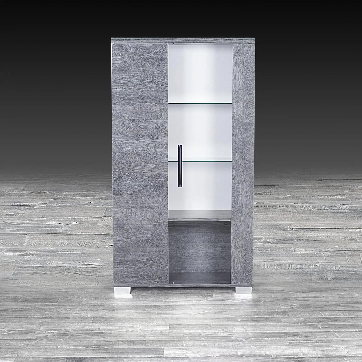 Ventura Double-Door Curio Cabinet – Gray Birch