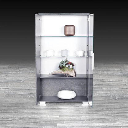 Ventura Double-Door Curio Cabinet – Gray Birch