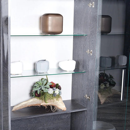 Ventura Double-Door Curio Cabinet – Gray Birch