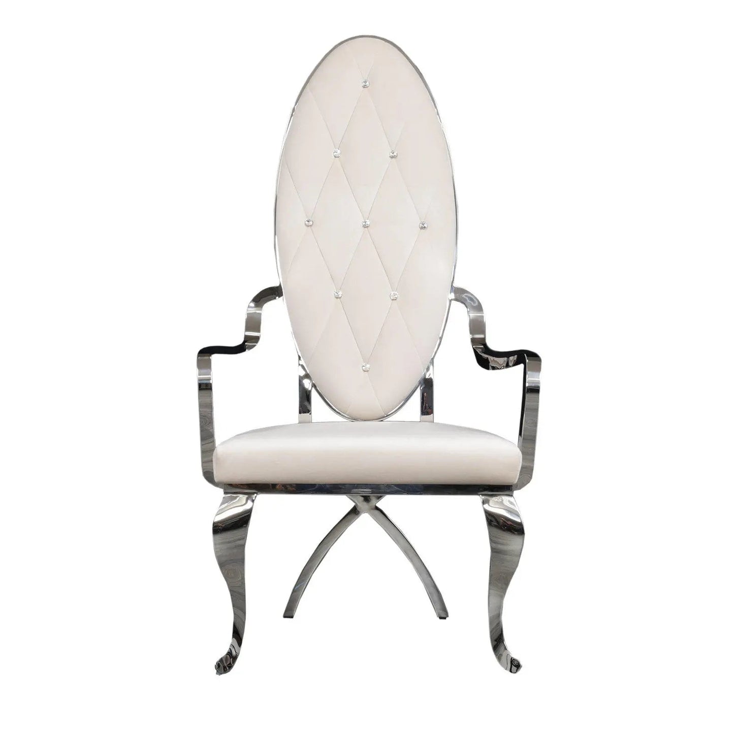 Wonderland White Polished Stainless Steel Base Dining Chair