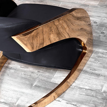 Zetta Rose Gold Accent Chair – Premium Leather