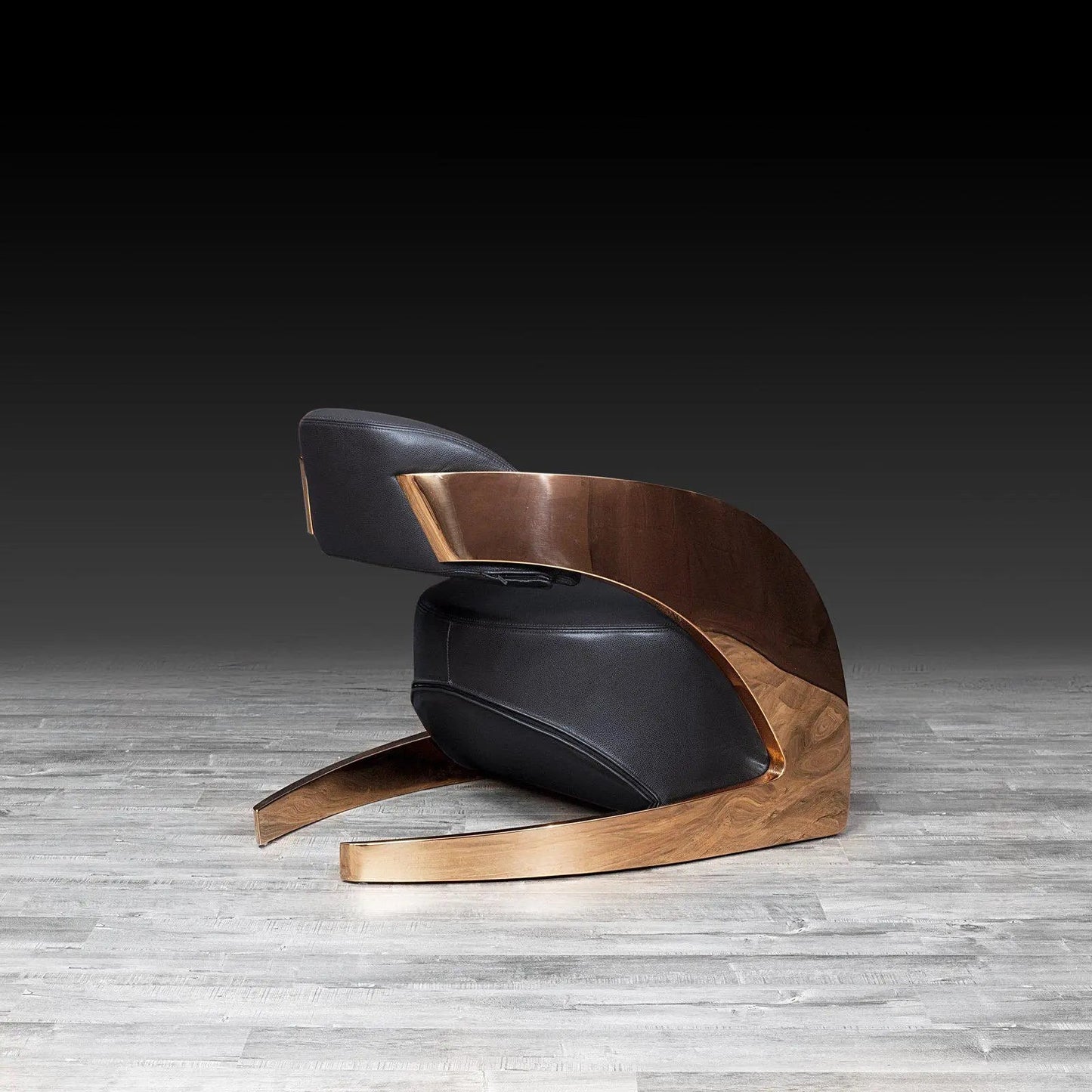 Zetta Rose Gold Accent Chair – Premium Leather