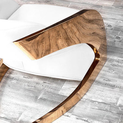 Zetta Rose Gold Accent Chair – Premium Leather