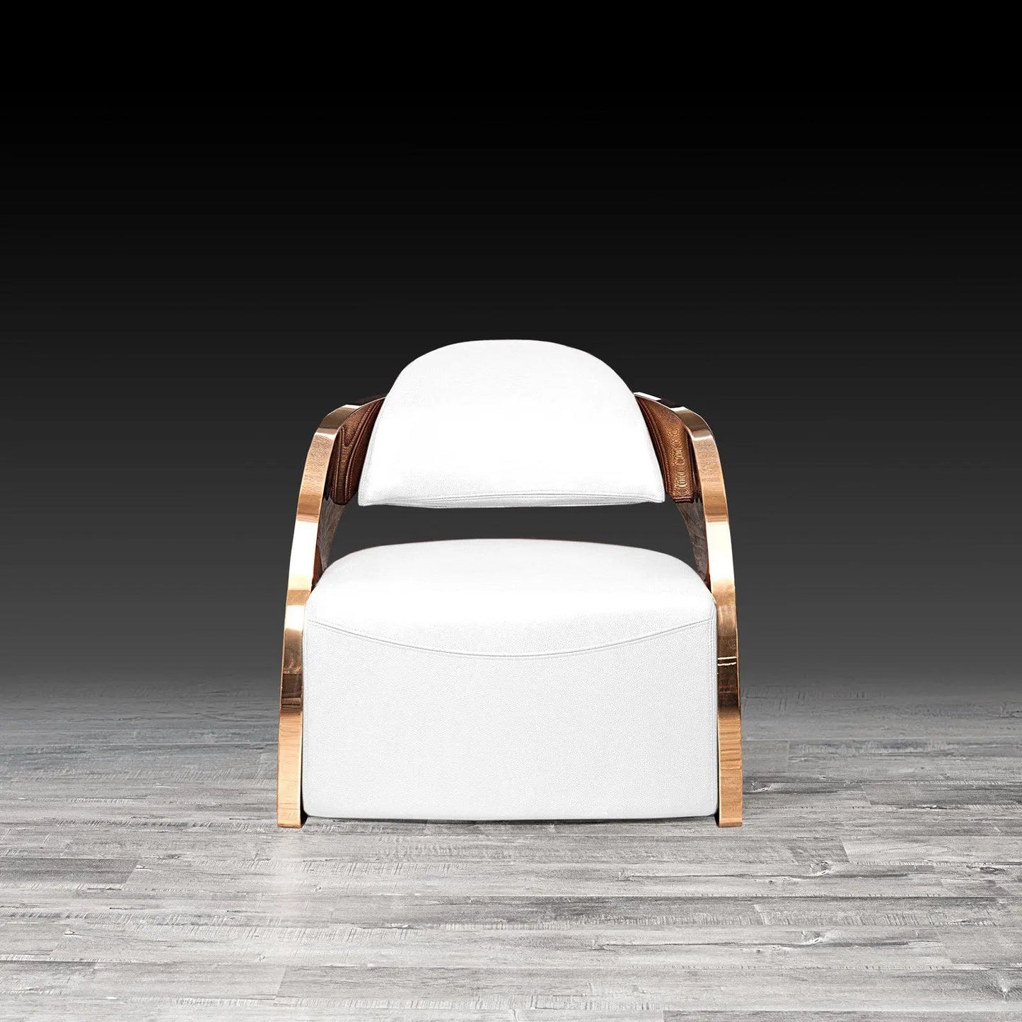 Zetta Rose Gold Accent Chair – Premium Leather