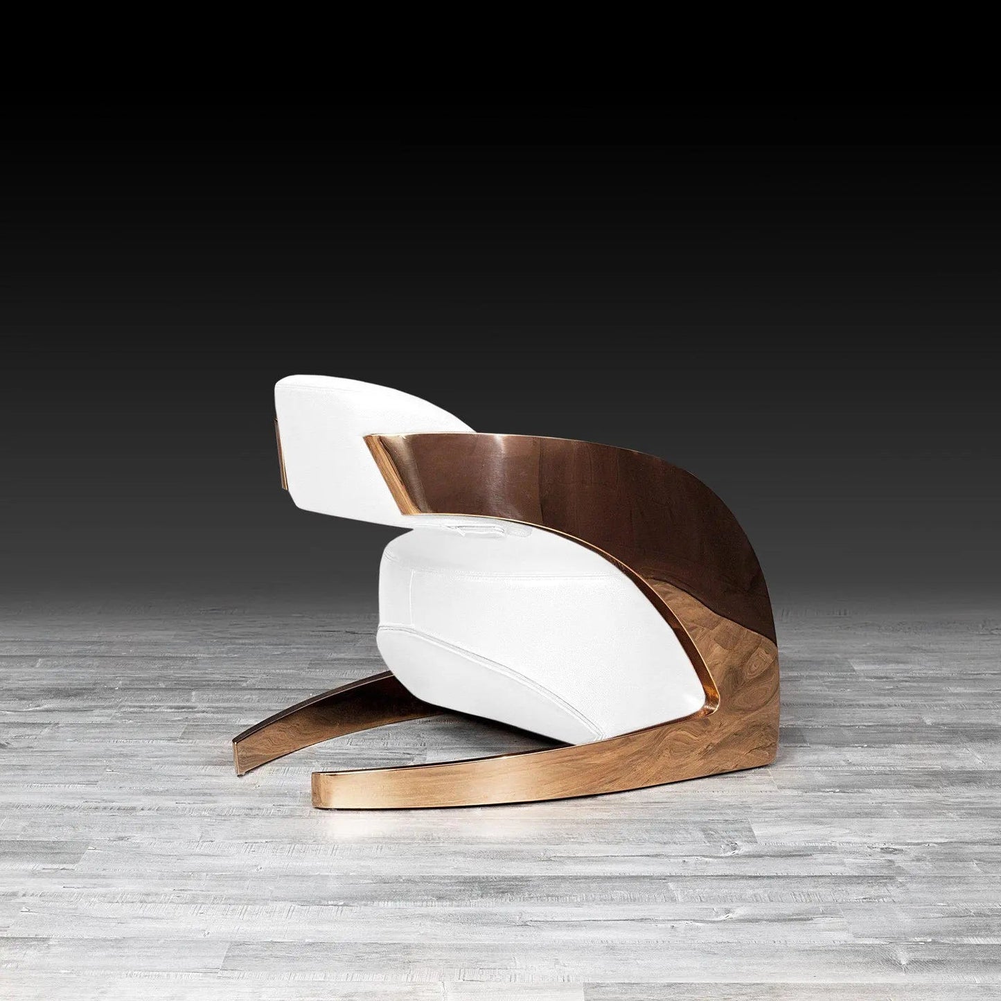 Zetta Rose Gold Accent Chair – Premium Leather