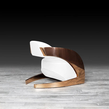 Zetta Rose Gold Accent Chair – Premium Leather