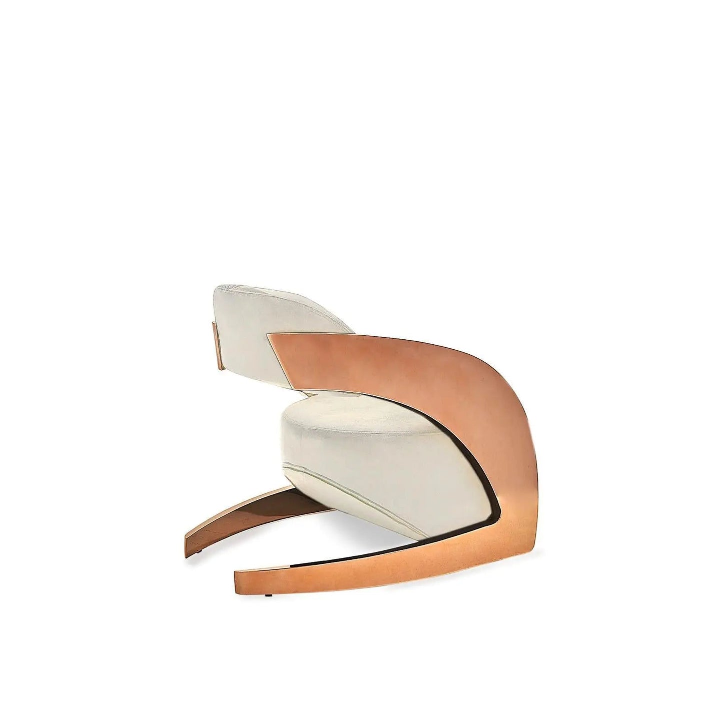 Zetta Arm Chair with Rose Gold Base | Velvet Upholstery