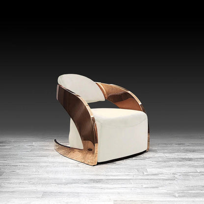 Zetta Arm Chair with Rose Gold Base | Velvet Upholstery