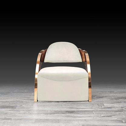 Zetta Arm Chair with Rose Gold Base | Velvet Upholstery