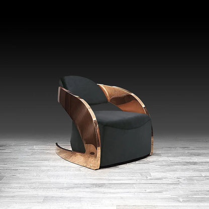 Zetta Arm Chair with Rose Gold Base | Velvet Upholstery