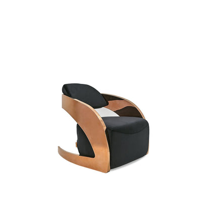 Zetta Arm Chair with Rose Gold Base | Velvet Upholstery