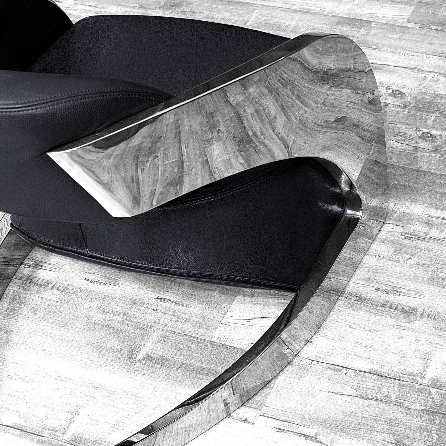 Zetta Silver Accent Chair – Leather Edition