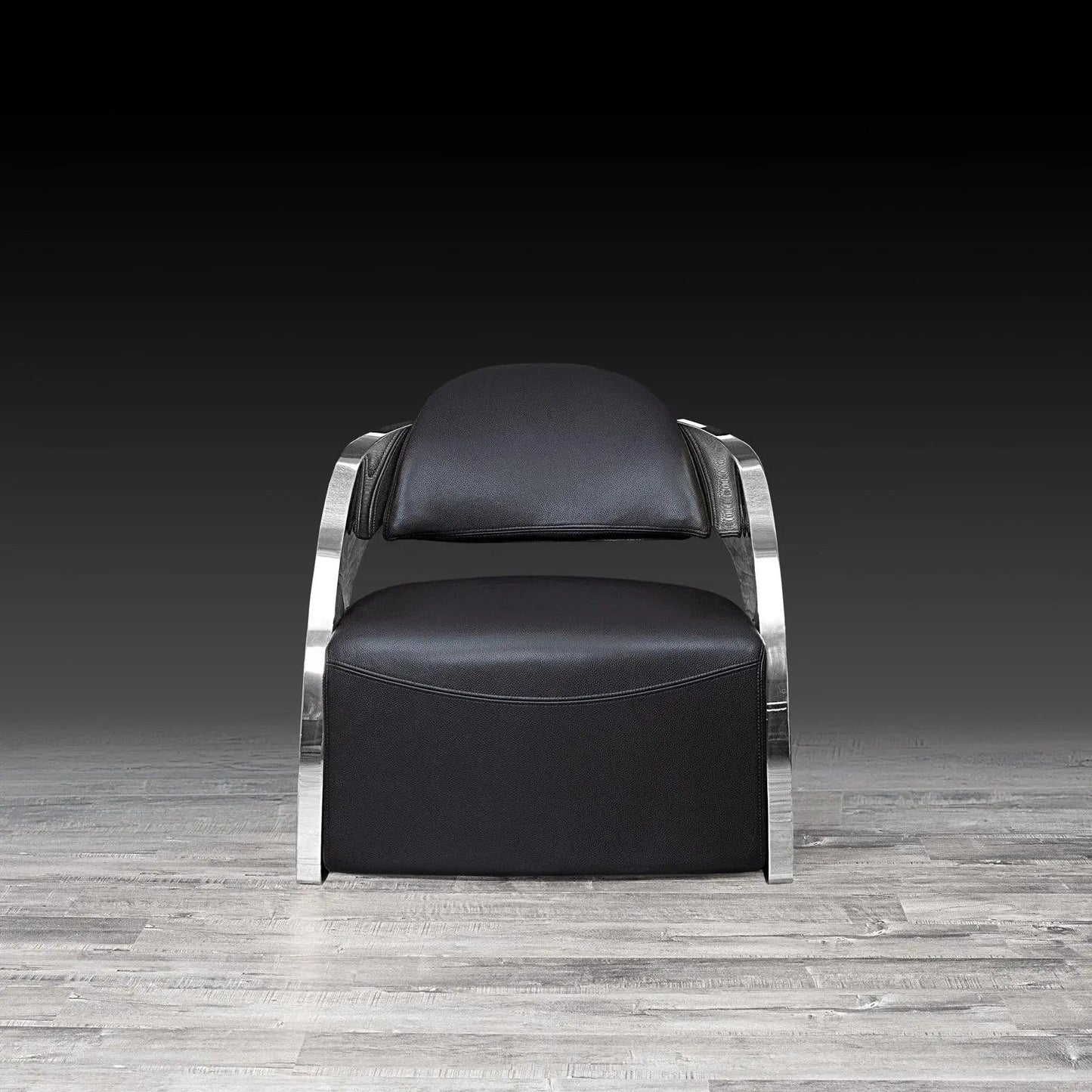 Zetta Silver Accent Chair – Leather Edition