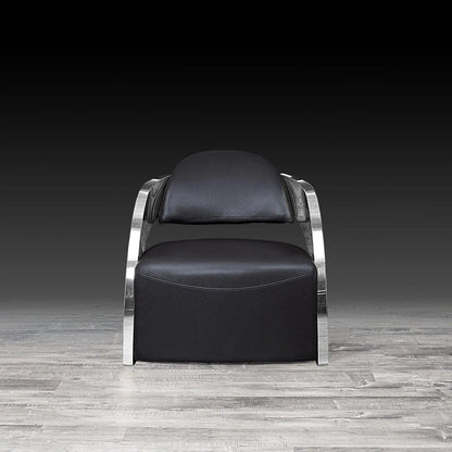Zetta Silver Accent Chair – Leather Edition
