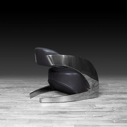 Zetta Silver Accent Chair – Leather Edition