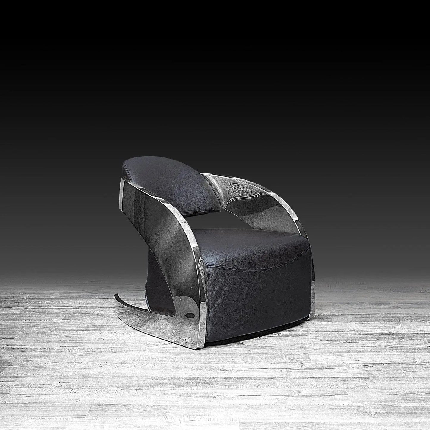 Zetta Silver Accent Chair – Leather Edition