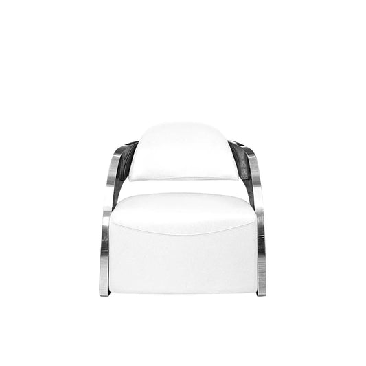 Zetta Silver White Accent Chair