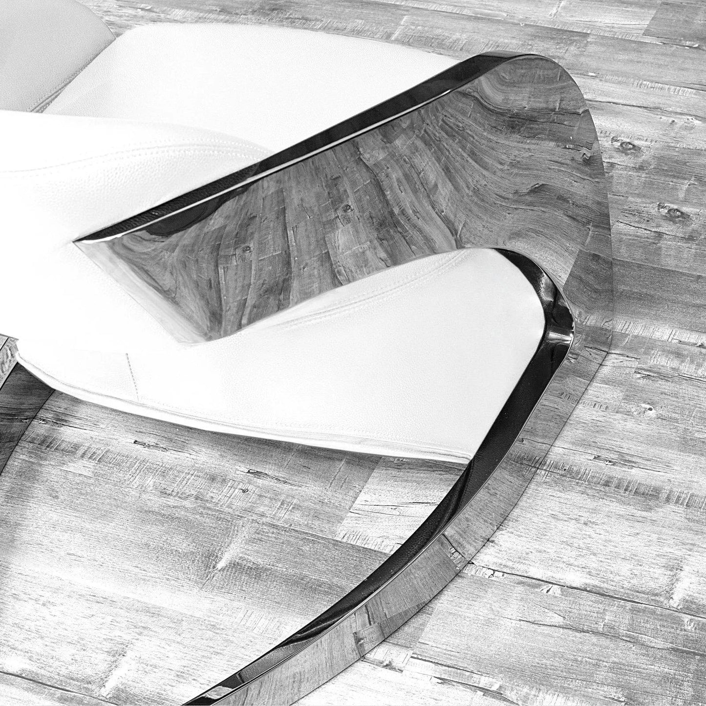 Zetta Silver Accent Chair – Leather Edition