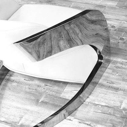 Zetta Silver Accent Chair – Leather Edition