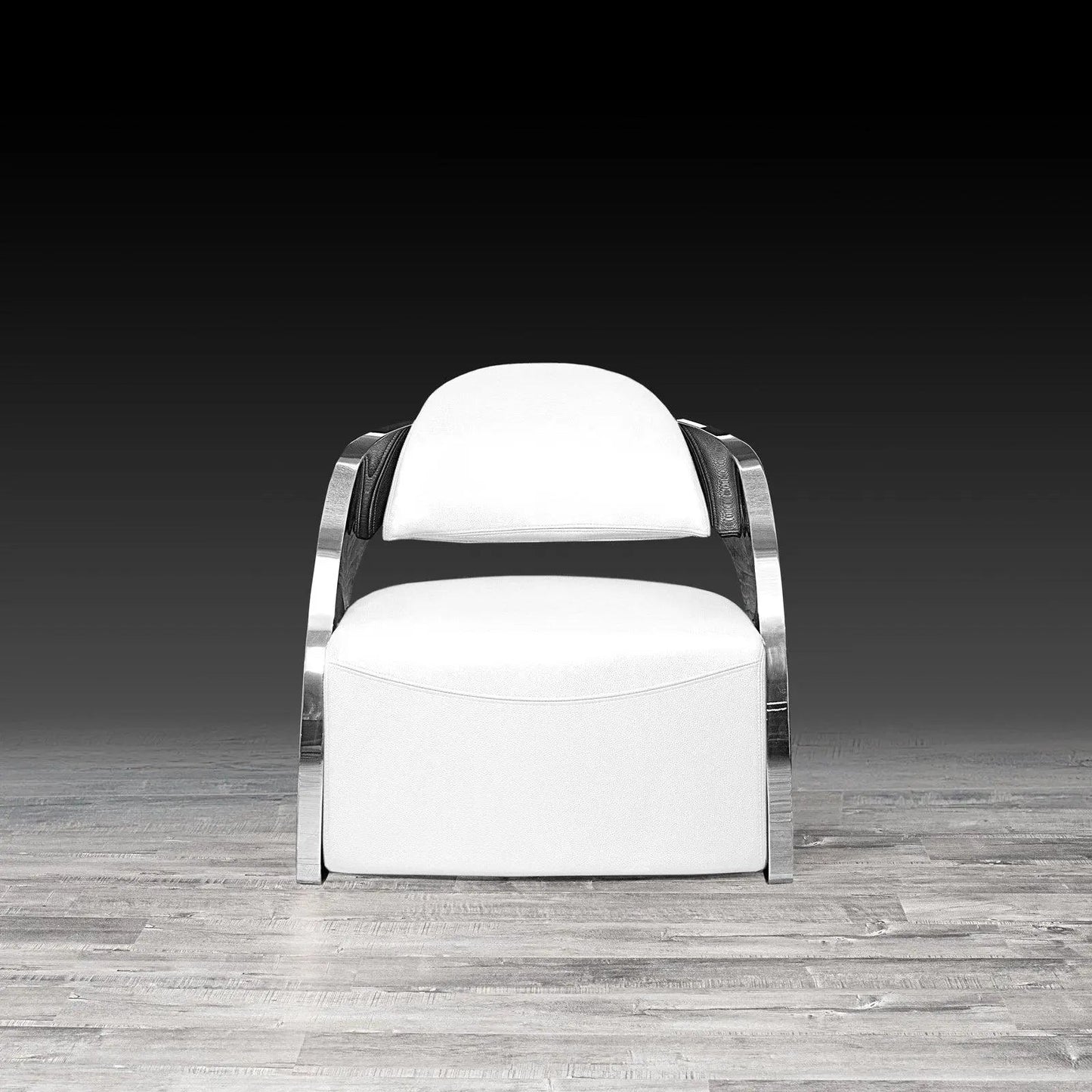Zetta Silver Accent Chair – Leather Edition