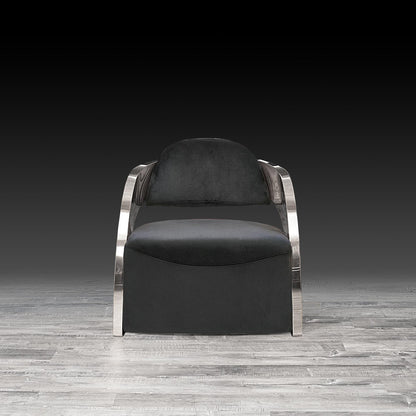 Zetta Silver Arm Chair | Soft Velvet Finish