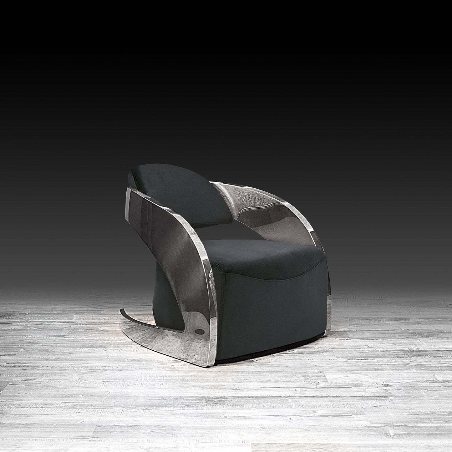 Zetta Silver Arm Chair | Soft Velvet Finish
