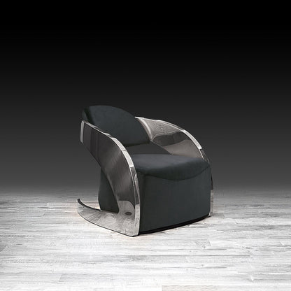 Zetta Silver Arm Chair | Soft Velvet Finish