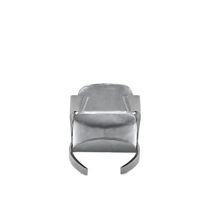 Zetta Silver Arm Chair | Soft Velvet Finish