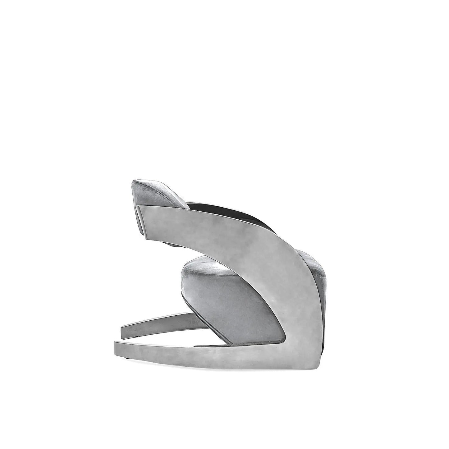 Zetta Silver Arm Chair | Soft Velvet Finish