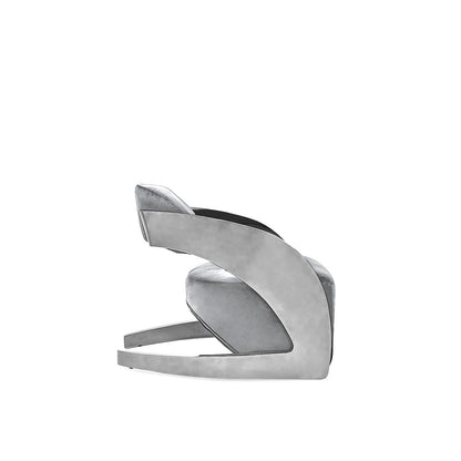 Zetta Silver Arm Chair | Soft Velvet Finish
