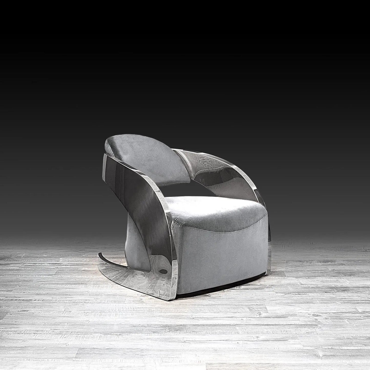 Zetta Silver Arm Chair | Soft Velvet Finish